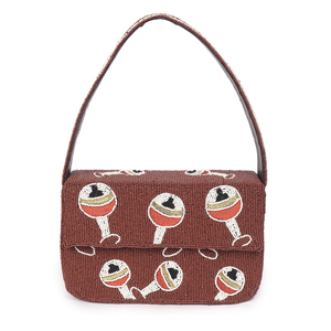 Borsa con pochette con perline fatta a mano malocchio ecologica artigianale con stile classico alla moda ricami a mano - Product Image 5