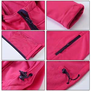 Mujeres al aire libre de moda de buena calidad transpirable al aire libre chaqueta de concha suave con logotipo personalizado chaqueta informal de peso pesado - Product Image 6