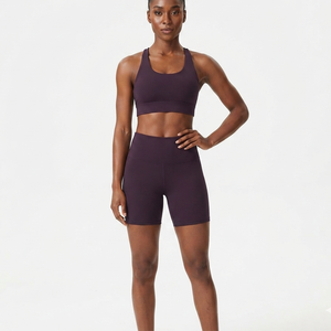 Soutien-gorge de sport pour femme à maintien élevé, sexy, respirant, imprimé, extensible dans quatre directions, avec bretelles dos nageur et logo frontal, pour le yoga et l'entraînement - Product Image 3