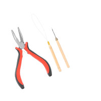 Kit complet d'extensions de cheveux en acier inoxydable Jackbilly Enterprises - Pince, crochet, aiguille, outils pour perles, pour usage professionnel