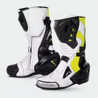 Chaussures en cuir pour moto homme 2026 – Bottes de course noires en cuir pour garçons, équipement de tourisme pour pilotes, vêtements en cuir pour la course automobile