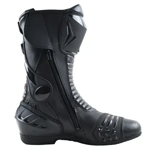 Bottes de moto personnalisées pour la course et le tourisme, cuir respirant, coupe-vent, imperméables, protection de la cheville, conduite sur piste, sécurité du motard - Product Image 2