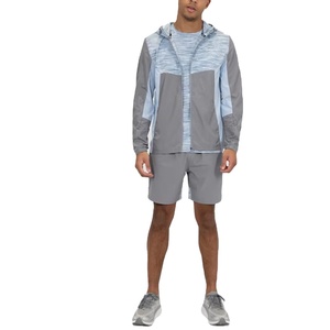 Chándal de nailon para hombre, chándal impermeable de dos piezas, chándal cortavientos reflectante, conjuntos de 2 piezas, color de contraste - Product Image 1