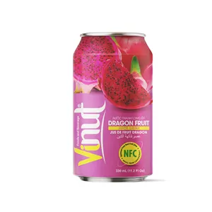 Jus buah naga rasa segar dan kualitas Premium VINUT 330ml (dari bahan asli) dibuat di pabrik Vietnam (OEM, ODM)