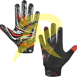 Guantes de Fútbol Americano de Diseño Personalizado de Primera Calidad, Guantes de Fútbol Americano Premium Cómodos con Agarre de Silicona de Alta Calidad - Product Image 4
