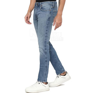 Best Seller Men's High Waist <b>Jeans</b> Pant Casual Ins Style with Mid Waist New Cotton & Canvas Fabric Top Sale Spring Outdoor Use - Product Image 2