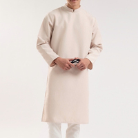 TST 19194.1 AO DAI moderne pour homme, tissu en toile texturée de qualité supérieure, coupe décontractée, long design traditionnel vietnamien