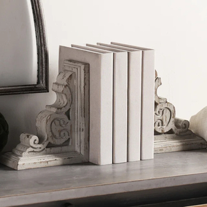 Premium Quality Vintage Natural Wood <b>Book</b> Organizer Bookends Premium Quality Metal Home Decor Table Top <b>Book</b> <b>End</b>/<b>Book</b> Holder - Product Image 6