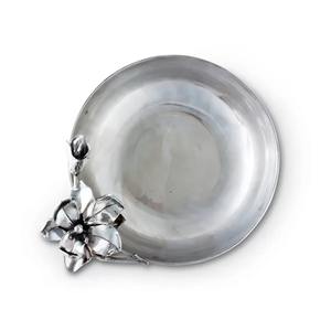 Ramadan Eid servant des fruits Desserts bol plat en métal argenté Accents de fleurs métalliques faits à la main passe au lave-vaisselle luxe moderne - Product Image 5