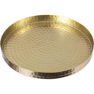 Plateau de service rond élégant et durable en métal martelé plaqué argent Plateau élégant pour boissons et collations à usage décoratif - Product Image 4