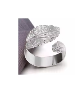 Lujosos servilleteros de Metal hechos a mano, la mejor calidad, alto pulido, hermoso diseño de hoja, servilletero, anillo - Product Image 1