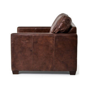 Đồ Nội Thất Phòng Khách Ghế Sofa Đơn Bằng Da Thật Màu Nâu Cổ Điển Sang Trọng Ghế Câu Lạc Bộ Bằng Da Xì Gà Đau Khổ Cổ Điển - Product Image 4