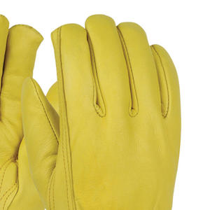 Nouvelle arrivée de gants de conduite de sécurité en cuir pur rouge noir marron avec bracelet élastique respirant antidérapant personnalisable - Product Image 4