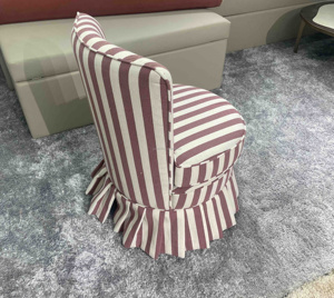 Kursi Makan pelapis kain Modern <span class=keywords><strong>Vintage</strong></span> ruang tamu Perancis bulat belakang kursi mudah sesekali kursi Sofa kain diisi - Product Image 4