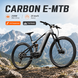 Bicicleta Eléctrica de Montaña Profesional de Alto Módulo <span class=keywords><strong>TWITTER</strong></span> de Fibra de Carbono con Motor Bafang y 12 Velocidades, 250W, 15AH - Product Image 6