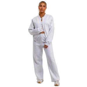 Ensemble de survêtement 2 pièces Survêtement imprimé bouffant personnalisé pour femmes Survêtement en coton polaire surdimensionné Vente en gros Survêtements pour femmes - Product Image 5