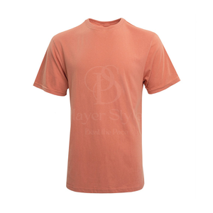 เสื้อยืดคอตตอนคุณภาพสูงสำหรับผู้ชายทรงพอดีตัวปกติลำลองคอกลมสีพื้นพิมพ์ลายพัฟระบายอากาศป้องกันริ้วรอย - Product Image 3