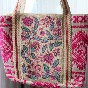 Bolso de mano con cuentas de limón Capri para mujer, Directo del fabricante indio, con asas de bambú, de glowin fashion - Product Image 3