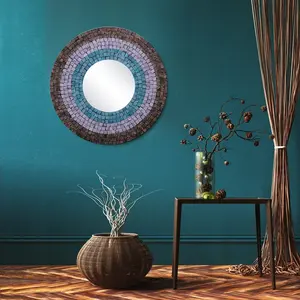 Gorgeous Home Accessories Wall <b>Hanging</b> <b>Mirrors</b> Inlaid Mother of Pearl Decorative <b>Mirror</b> in Living Room Bedroom - Product Image 3