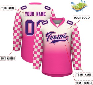 Vente en gros OEM tissu à séchage rapide sublimé en usine uniformes d'équipe respirants haute performance maillots de hockey sur glace personnalisés - Product Image 6