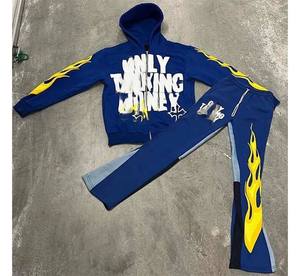 Mens Winter Classic Tracksuit <b>Zip</b> Jacket Elastic Waist Pants 100% Cotton Breathable High Quality Durable <b>Stitching</b> OEM - Product Image 6