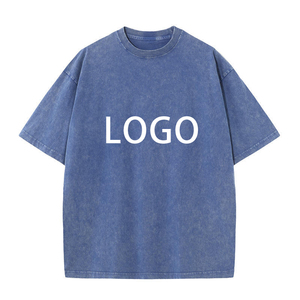 Venta al por mayor de calidad superior OEM de alta calidad para hombre de peso pesado impreso Boxy camisetas de algodón Boxy camisetas transpirables lavadas - Product Image 1