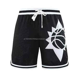 Venta al por mayor de pantalones cortos de baloncesto personalizados de alta calidad de los hombres de doble capa de malla de poliéster transpirable y diseño impreso de secado rápido - Product Image 2