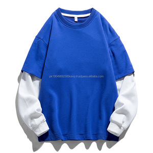 เสื้อสเวตเตอร์ผู้ชาย คอลเลคชั่นฤดูใบไม้ร่วง-ฤดูหนาว ปี 2024 แบบเรียบง่าย คอกลม แขนเสื้อต่อสีตัดกัน - Product Image 4