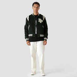 Veste de baseball pour hommes, veste en laine décontractée de meilleure qualité en gros d'usine avec logo de lettres brodées, longue longueur - Product Image 2