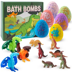 Bombas de Baño, 6 Bombas de Baño con Forma de Huevo de Dinosaurio con Juguetes Sorpresa en el Interior, Regalo Navideño - Product Image 1