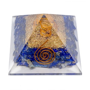 Top bán handmade orgone kim tự tháp Lapis Lazuli Agate đá quý bức tượng tình yêu năng lượng chữa bệnh trị liệu thu Ấn Độ phong thủy - Product Image 2