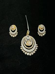 Parure de bijoux ethniques TISHYA DIAMOND plaqué or avec zircon taille brillant, motif fleur, boucles d'oreilles et collier pour femme, en alliage de cuivre, idéale pour mariage - Product Image 3