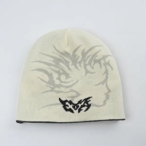 Gorro de Punto Jacquard Personalizado de Fabricante Directo, Nuevo Estilo, Marca Privada, Gorro de Invierno con Estampado, Gorro de Punto de Venta Caliente - Product Image 2
