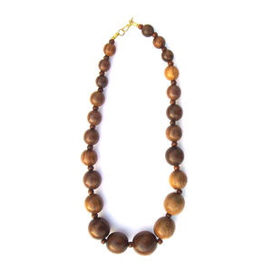 Collier de mode en chaîne à maillons de perles en bois fabriqué en Inde, tons terreux, riche, traditionnel, moderne, bijoux de fête, prix de gros - Product Image 1