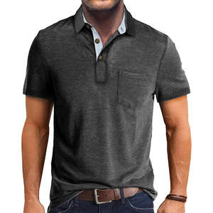 Camiseta de Verano para Hombre, Color Sólido, Manga Corta, Estilo Casual Europeo Americano, Diseño con Flecos, Secado Rápido - Product Image 1