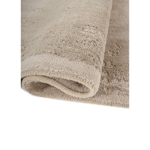 Alfombra Kavi Ivory de Lana y Seda de Bambú Anudada a Mano, Color Sólido, Rectangular, para Pasillo, Diseño Teoría del Caos, Tejido Artesanal -Esk-316(Fr) - Product Image 2