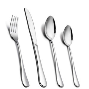 Ensemble de couverts de vaisselle élégant avec poignée en bambou Ensemble de couverts en argent de haute qualité parfait pour les cafés, les restaurants ou un usage quotidien - Product Image 6