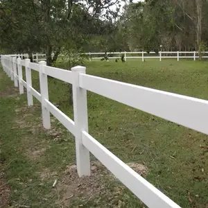 Painéis de cerca de PVC branco personalizados duráveis para cavalos, corrimão de PVC à prova de podridão e à prova d'água para cercas de cavalos