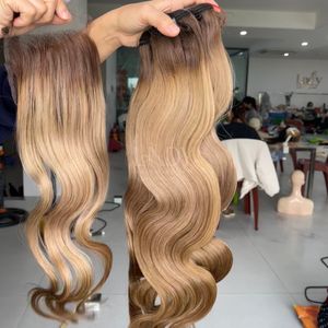 Extensions de cheveux humains vietnamiens de qualité supérieure, prix attractif, cheveux raides et volumineux, couleur ombrée, ensemble de mèches avec fermeture 2025 - Product Image 4
