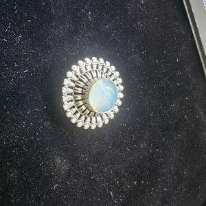 Anillo de Piedra Lunar, 20% de Descuento y Regalo, Anillo de Plata Alemana con Piedra Lunar para Mujer, Piedra Preciosa Natural, Estilo Clásico para Boda - Product Image 1