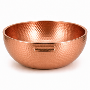 DIVRIS Double Wall Copper Plated Stainless Steel Pedicure Bowl Handcrafted Foot Spa Basin Nail Salon Wellness Centres Hotels - Product Image 3