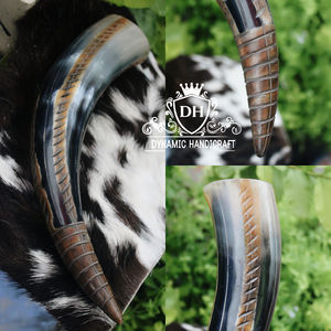 Taza de Cuerno Vikingo Tradicional Hecha a Mano, Duradera, de Cuerno Natural, Imitación Antigua, para Cerveza y Hidromiel, para Decoración del Hogar - Product Image 2