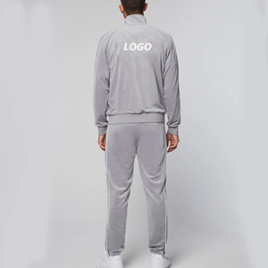 Proveedor Ropa deportiva Chándales de terciopelo Hombres Cremallera Chándal Gimnasio Atlético Velour Chándal - Product Image 5