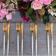 Juego de cubiertos de acero inoxidable dorado de lujo al por mayor, cubiertos y vajilla ecológicos hechos a mano, juegos de cubiertos de oro Premium - Product Image 5