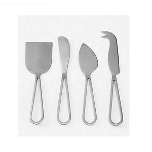 Ensemble de couverts de luxe en acier inoxydable brillant à tige de créateur, cuillère à salade et serveur à salade modernes en métal poli de haute qualité - Product Image 4