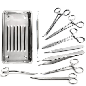 10 PIEZAS CIRUGÍA MENOR SET INSTRUMENTOS QUIRúRGICOS DISECCIÓN TIJERAS FÓRCEPS KIT de Vaslcare - Product Image 1