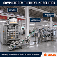 Machine d'emballage automatique multi-voies BURGEN pour poudre, ligne de production OEM, en acier inoxydable 316L de qualité alimentaire, certifiée CE, 1%