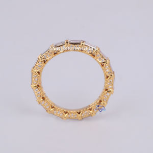 Conjunto de boda de compromiso de joyería elegante para mujer, banda de oro sólido de 14kt, accesorios de diamantes cultivados en laboratorio para mujer - Product Image 4