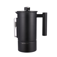 Cafetière à pression française à double paroi en acier inoxydable avec logo personnalisé Cafetière à presse à main de qualité alimentaire avec thermomètre Corps en métal