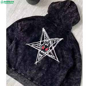 เสื้อฮู้ดดี้โอเวอร์ไซส์คุณภาพสูงแบบวินเทจ ย้อมสีแบบพิเศษ ซักด้วยกรด เป็นมิตรต่อสิ่งแวดล้อม ระบายอากาศได้ดี ผลิตจากผ้าฝ้าย 100% สีซีดแบบซันเฟด - Product Image 3